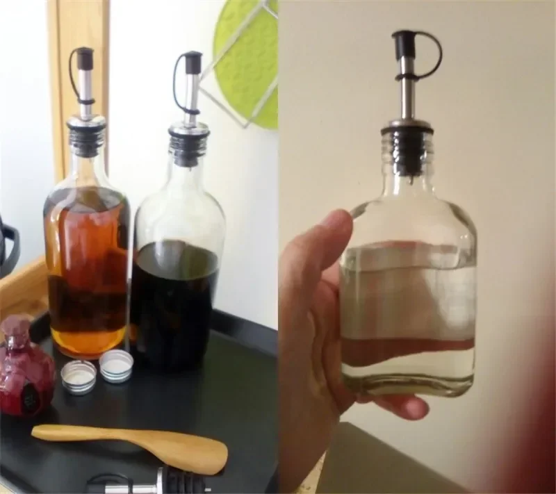 1PC Stainless Steel Oil Bottle Spout Pourer/Mouth with Stopper Flask Dry Red Wine Pot Bottle Cork Plug Olive Pourer Dispenser