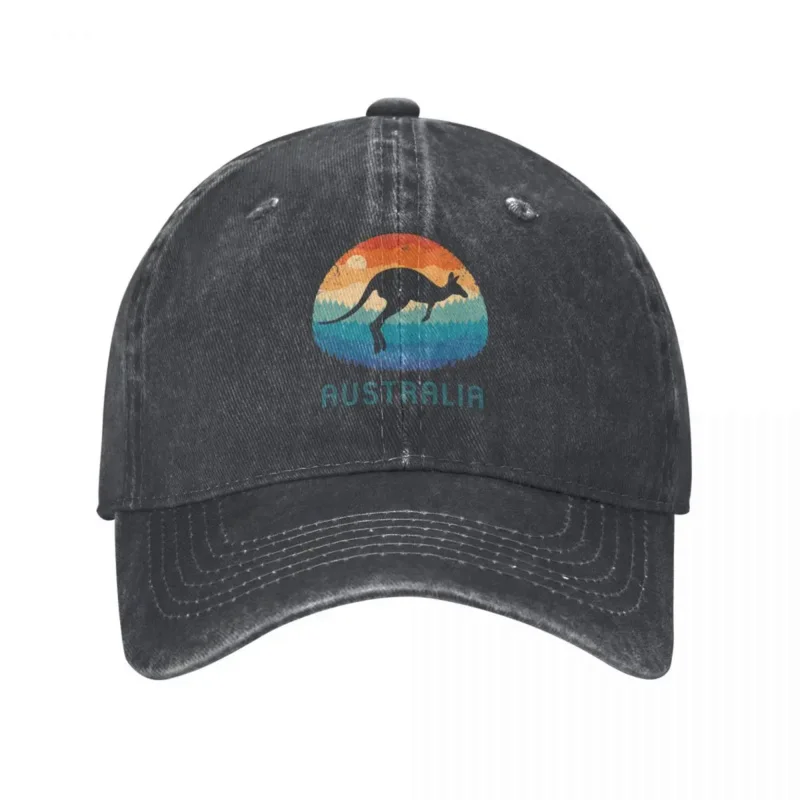 Australia Kangaroo Washed Baseball Cap Bondi Beach Cute Trucker Hat Spring Unisex-Teens Running Casual Snapback Cap