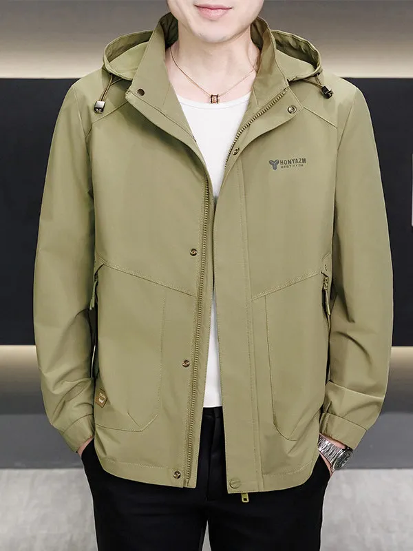 

Casual Sle Zipper Long Sve Men's Jaet Spring Autumn New Sle Busin Gentleman Hooded Youth Outerwear Spring 2026