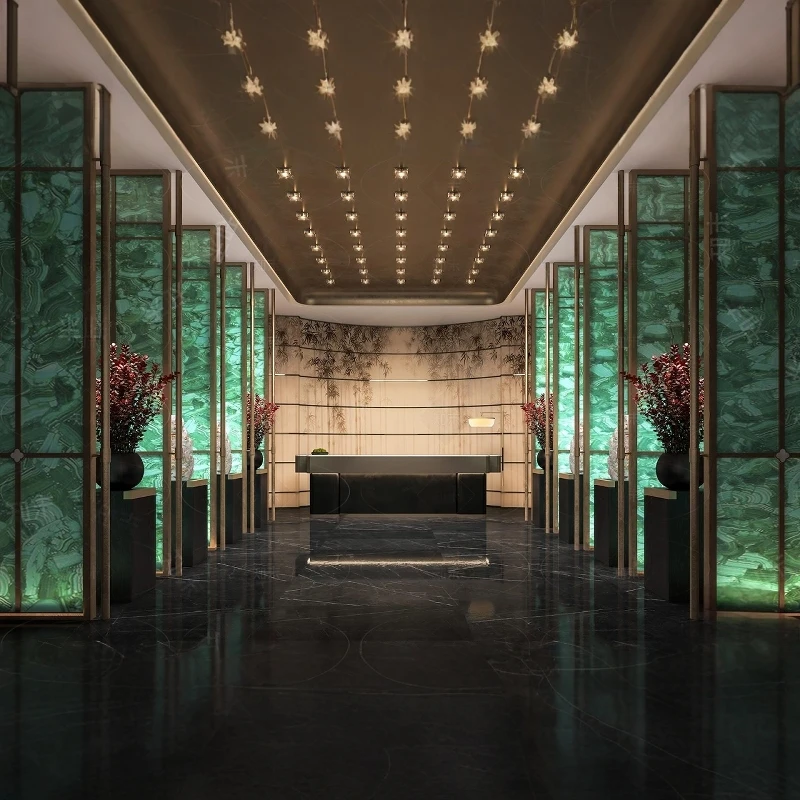 Customized special-shaped stainless steel screen partition, living room entrance entrance restaurant, hotel box decoration
