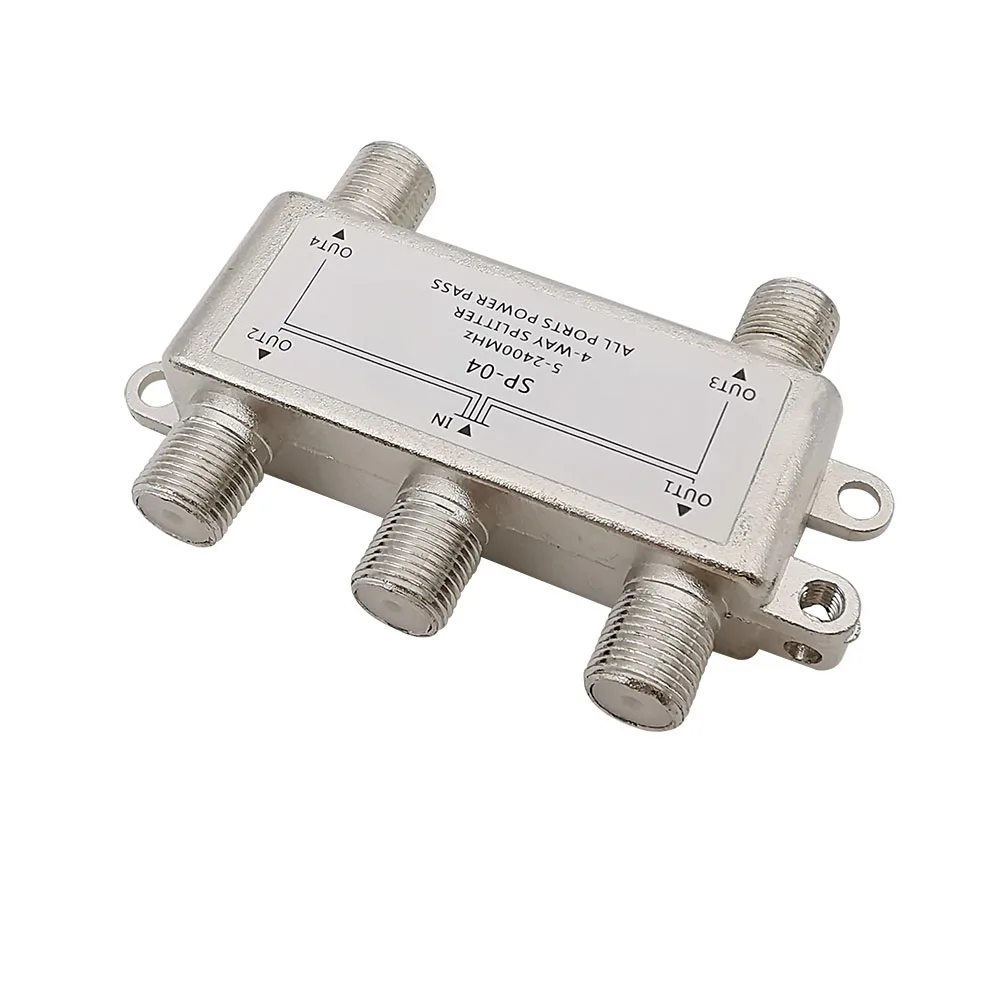 2/3/4 Way Channel TV Satellite Splitter 5-2400MHz F Type Female Jack Satellites Antenna Cable TV Splitter Distributor