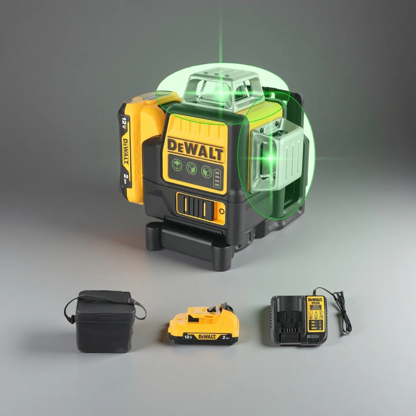 

Лазерный уровень DEWALT DW089LG, 12 линий, 3 плоскости, 360 градусов, вертикальные и горизонтальные линии, аккумуляторный, 12В