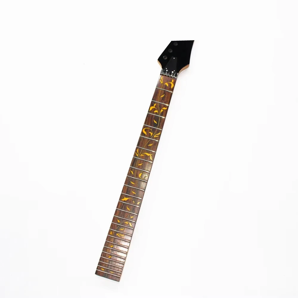 

24 Frets Maple Electric Guitar Neck Rosewood Fingerboard Inlay Yellow Tree Of Life Guitar Accessories Parts