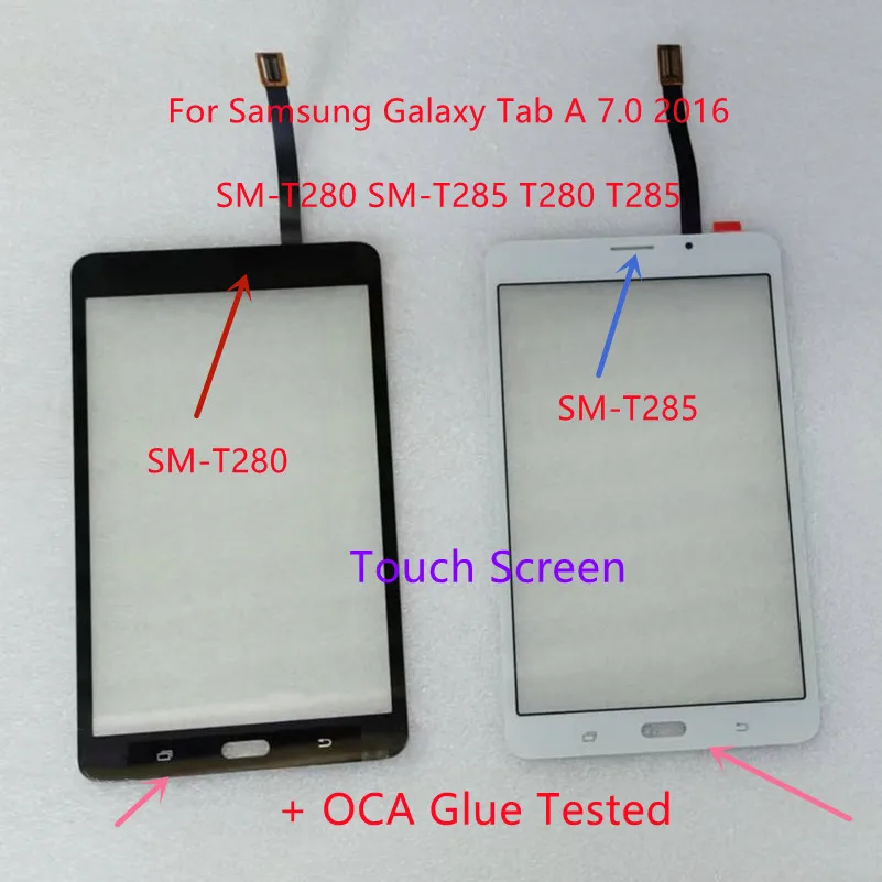 

For Samsung Galaxy Tab A 7.0 (2016) SM-T280 SM-T285 T280 T285 Touch Screen Panel Tablet Front Outer Glass Lens + OCA Glue Tested