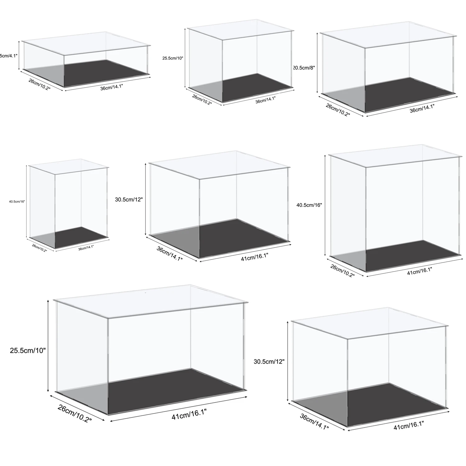 Acrylic Display Case Plastic Box Cube Storage Box Clear Small Assemble Dustproof Showcase for Collectibles Items,Dolls,Car Model