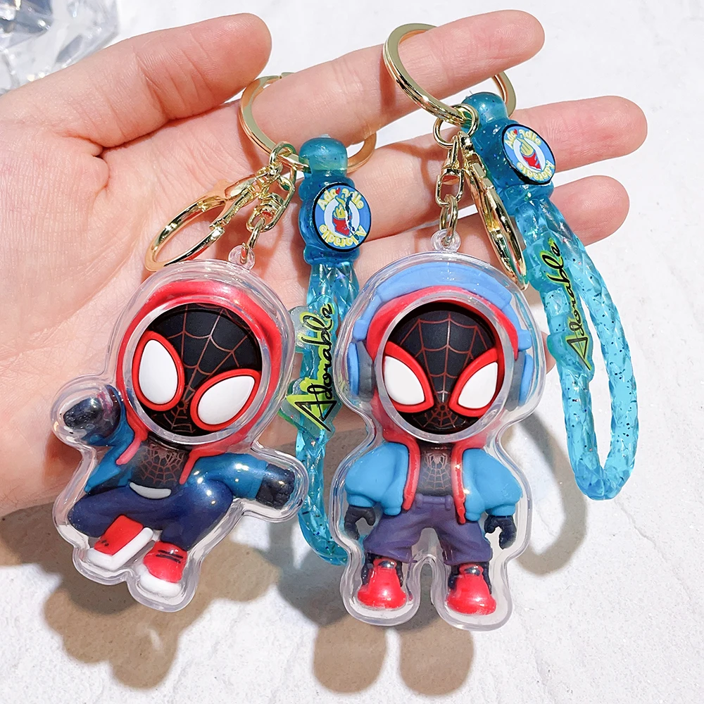 Spider Man Cute Doll Pendant Action Figures Iron Man Captain America Keychain Bag Keyring Pendant Birthday Gifts