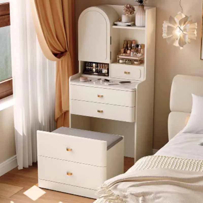 

Minimal Bedroom Dressing Table Mirror Makeup Beige Storage Dressing Table Makeup Living Room Tocador Para Dormitorio Furniture