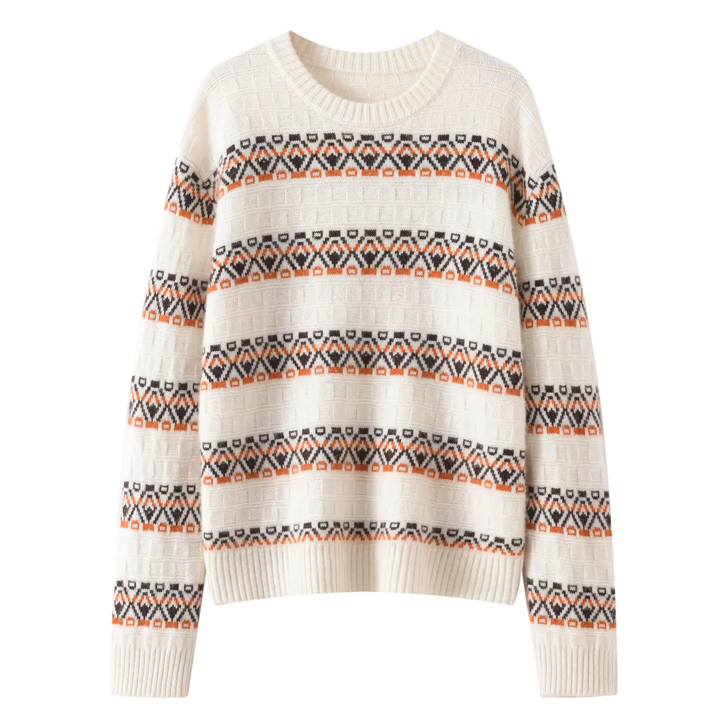 National Style Fell Island Mountain Cashmere Sweater Leisure Sweater Crewneck Jacquard Knitted Sweater