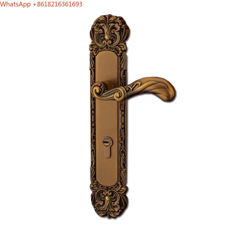 Limited Offer 250Mm European Solid Wood Folio Aluminum Alloy Door Handle Outdoor Living Room Double Door Mechanical Door Lock