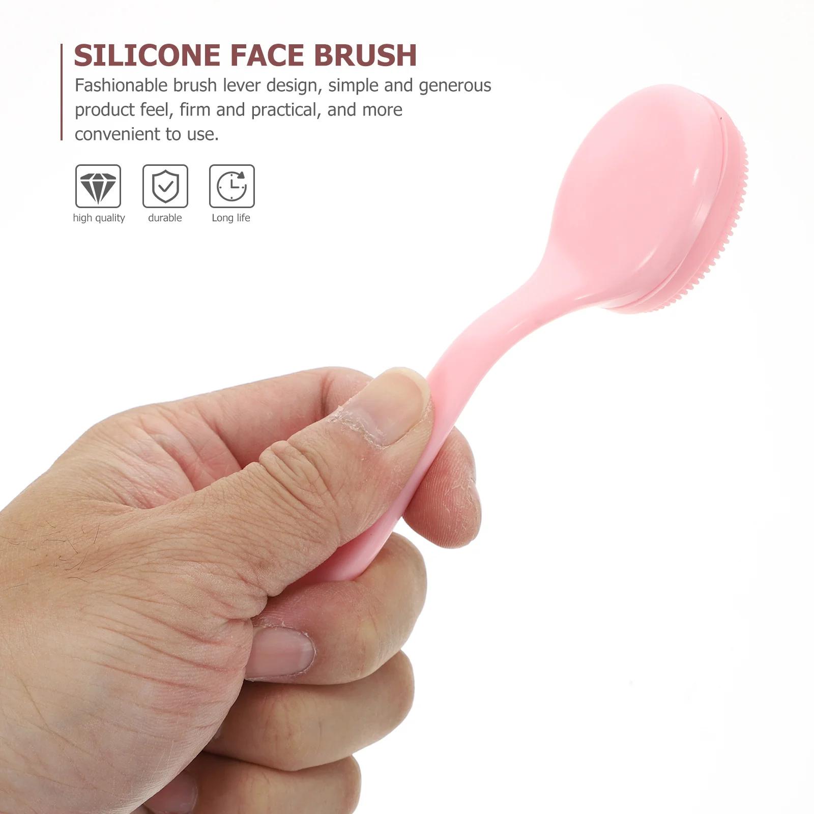 3 stuks modieuze siliconen gezichtsborstel roze handmatige reinigingstool voor vrouwen mee-eter verwijderen peeling gezichtsborstel