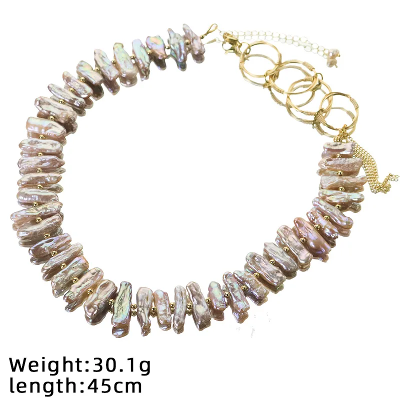 

Natural Baroque Pearl Necklace Neck Chain Retro Collar Statement Choker for Fashion Women Jewelry Party Dress Accessory Gifts