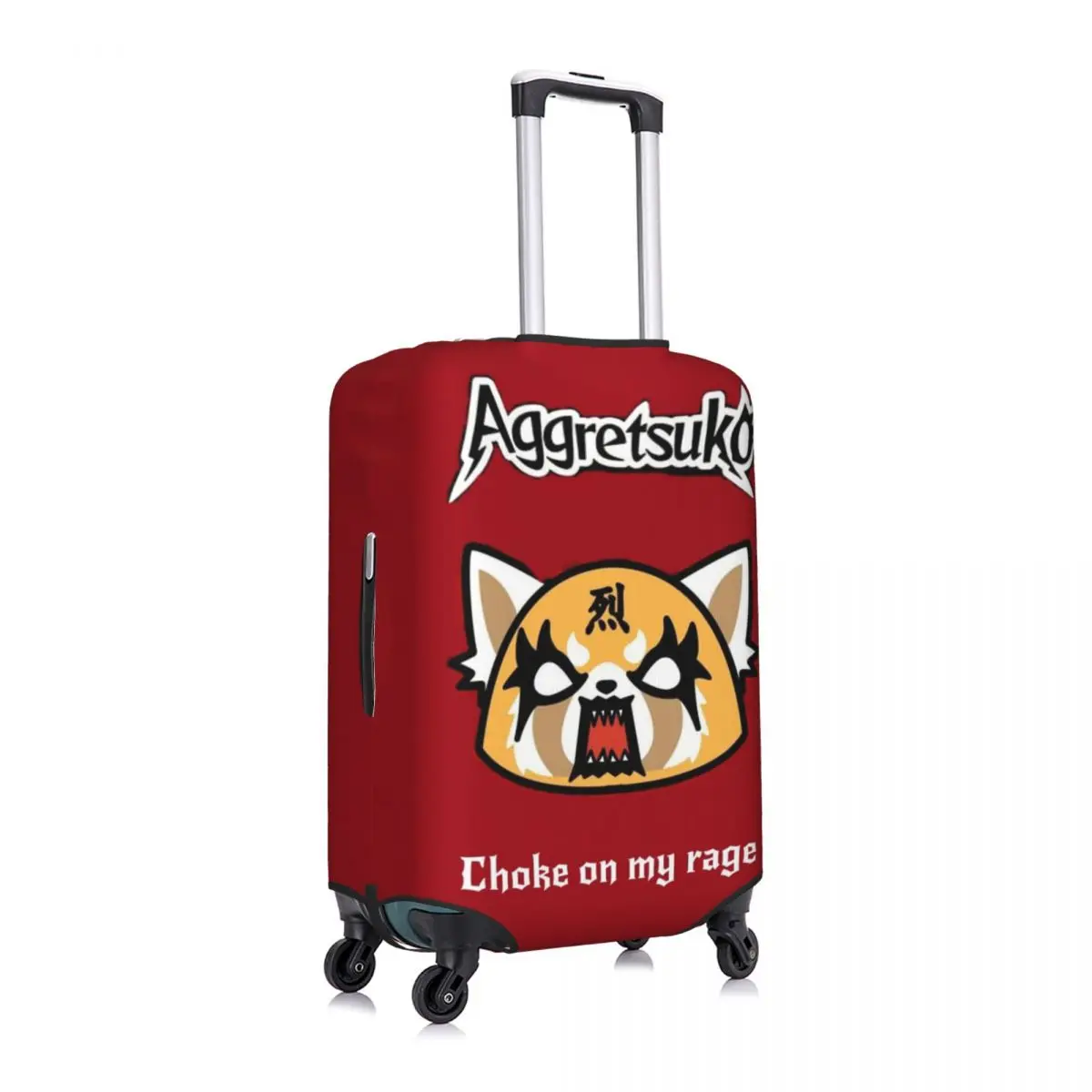 Capa de bagagem de viagem de desenho animado agressivo personalizado Retsuko lavável capa protetora adequada para 18-32 polegadas