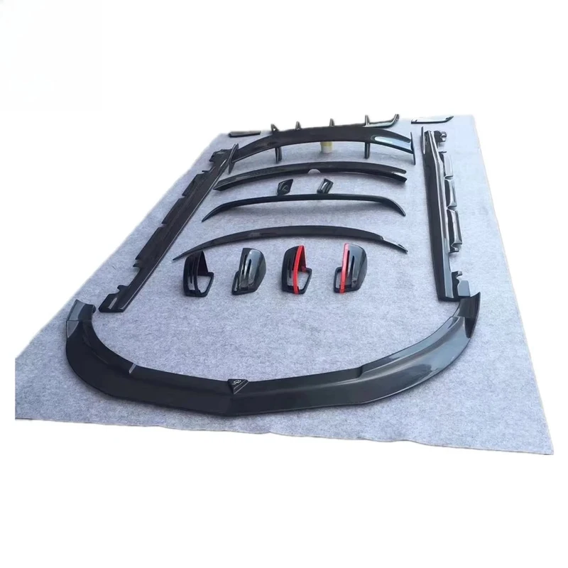 

CLA45 W176 Front Spoiler Side Rear Diffuser RZ Style Red Carbon Fiber Body Kit