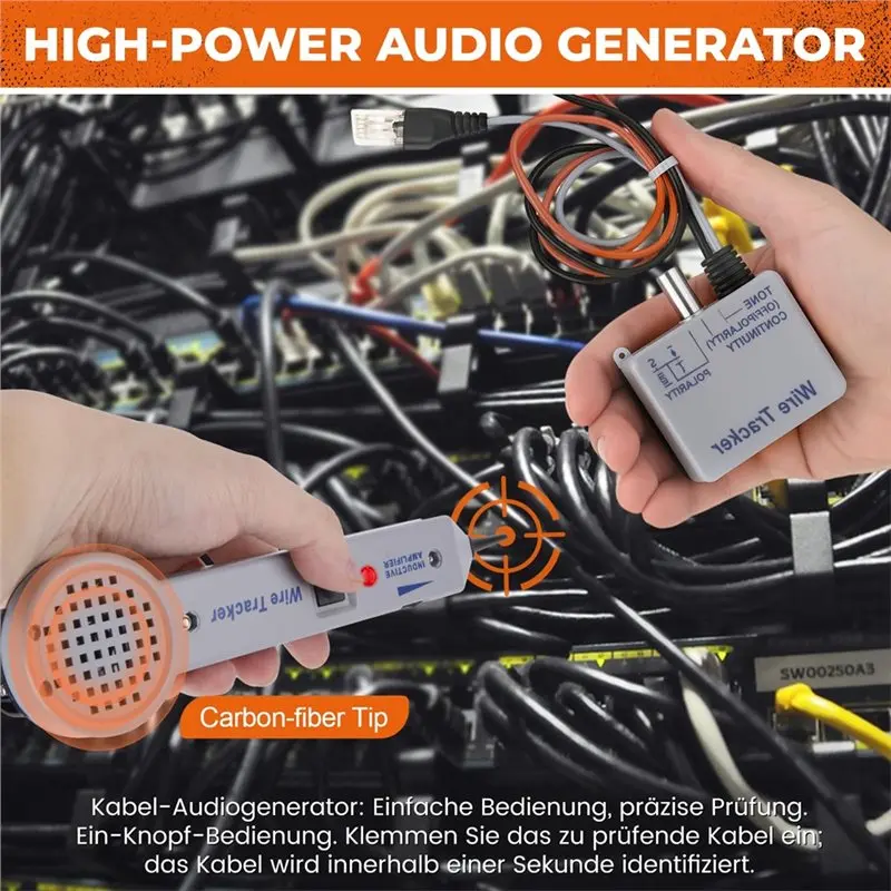 Tone Generator Kit, 200EP Wiretracer Circuit Tester, Tone Tracing Probe Kit, Accuracy Cable Tester, Line Finder