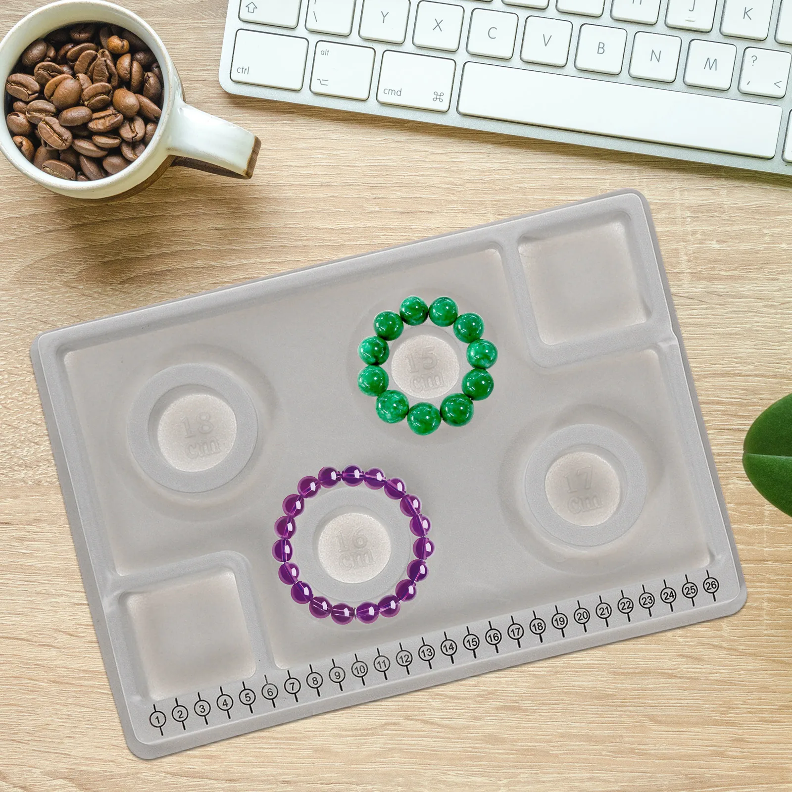 

2pcs Measuring Disc 18 Compartments Bead Design Boards Jewelry Making Tray for Necklaces Bracelets Organizing Storage PP