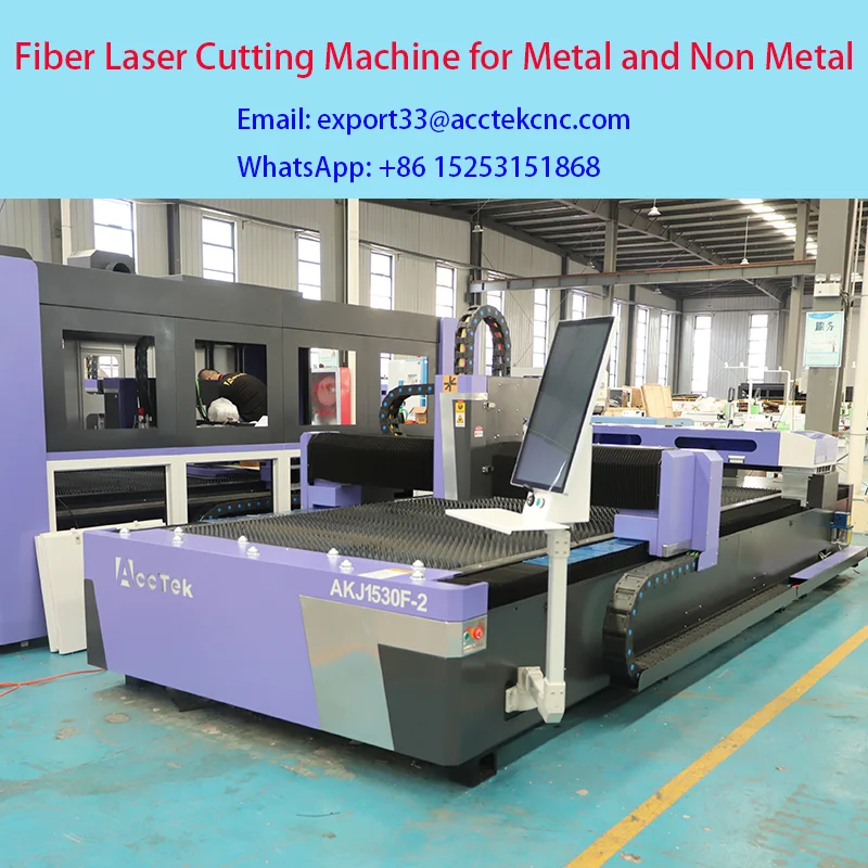 AccTek Laser Cutting Machine Fiber Laser Cutter Metal Cutting Machine Co2 Laser Engraving Cutting for Metal and Non Metal Tools