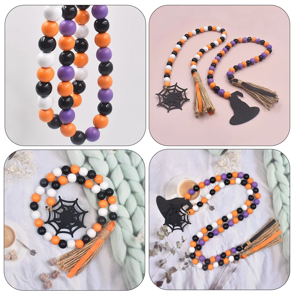 2 Pcs Halloween Tassel Beads Hanging Decoration Decorative Home Garland Beaded Rope