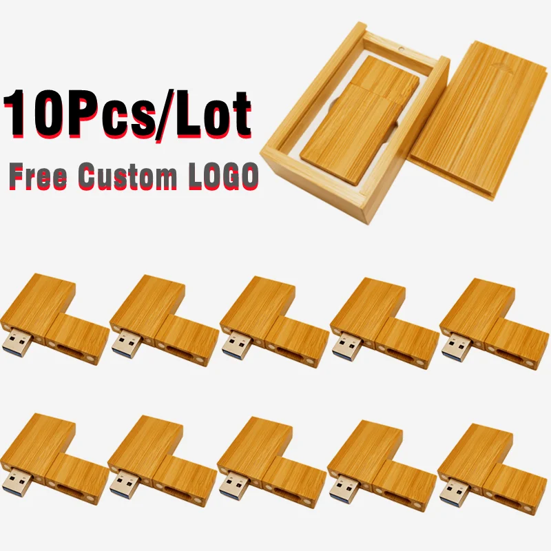 10 ชิ้น/ล็อตไม้ไผ่ USB3.0 แฟลชไดรฟ์ความเร็วสูง 4GB 8GB 16GB 32GB 64GB 128GB และกล่องไม้ไผ่ฟรีโลโก้ที่กำหนดเอง