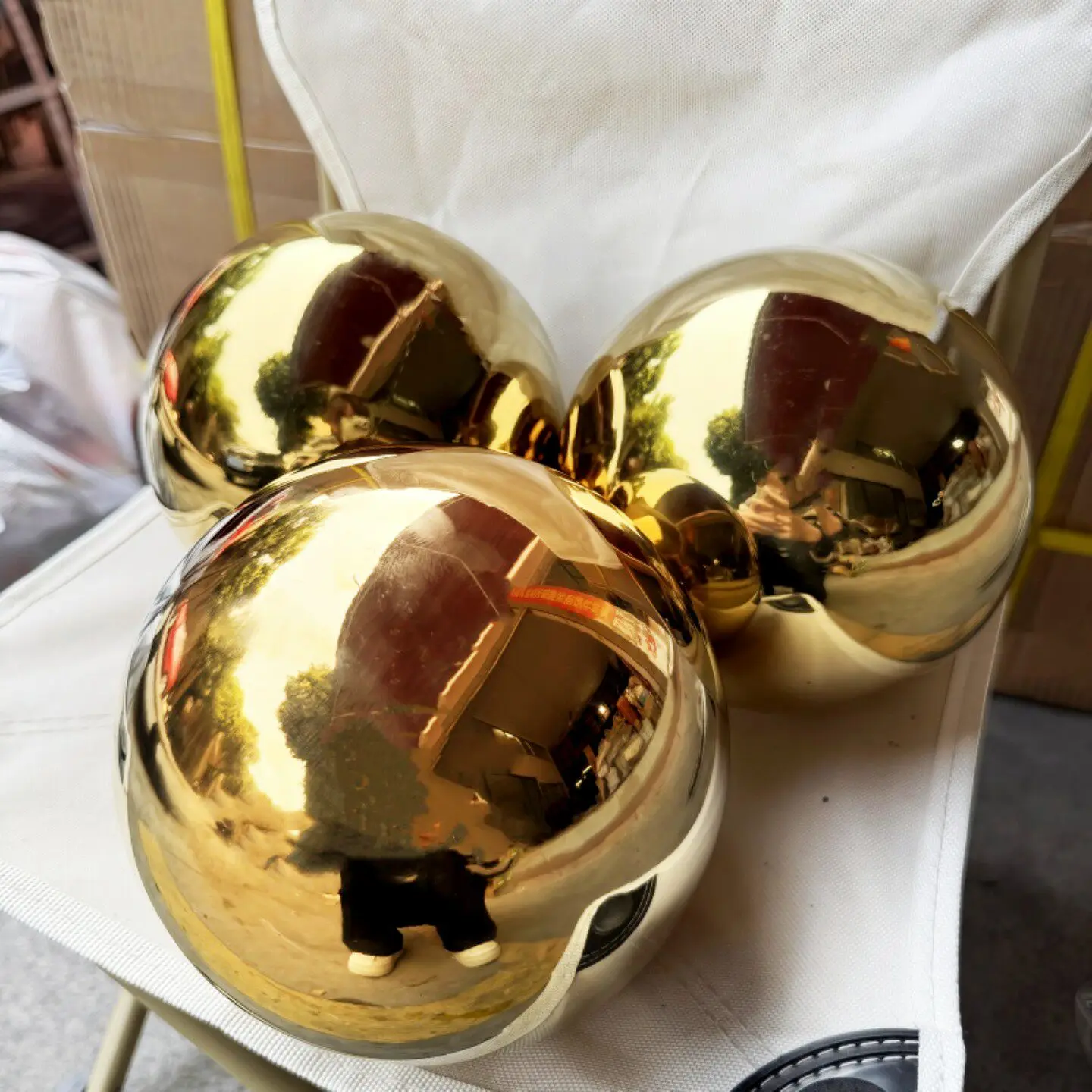 Thick 0.5mm Diameter 32-200mm 304 Stainless Steel Mirror Titanium Hollow Ball  Mirror Ball Home Garden Party Decoration Supplies