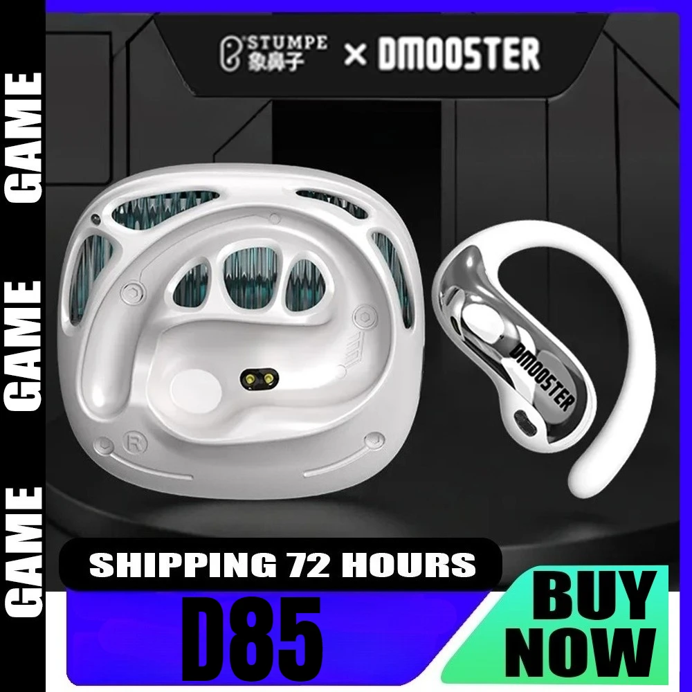 

STUMPE D85 bluetooth headset music breathing light metal ear hanging type bimac digital noise reduction bluetooth cybermech