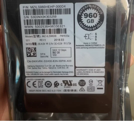 For Dell 0WXVRK 960G SAS 2.5 Storage Solid State SC4020 SC5020 SC7020