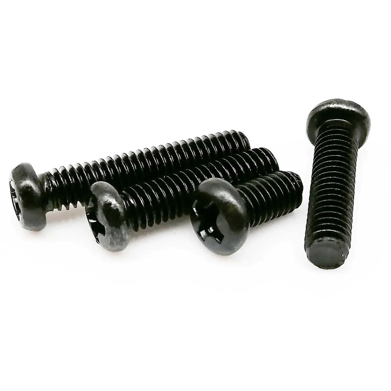 50/100/200pcs M1 M1.2 M1.4 M1.6 M2 M2.5 M3 M4 Cross Recessed Phillips Pan Round Head Screw Bolt GB818 Black Carbon Steel