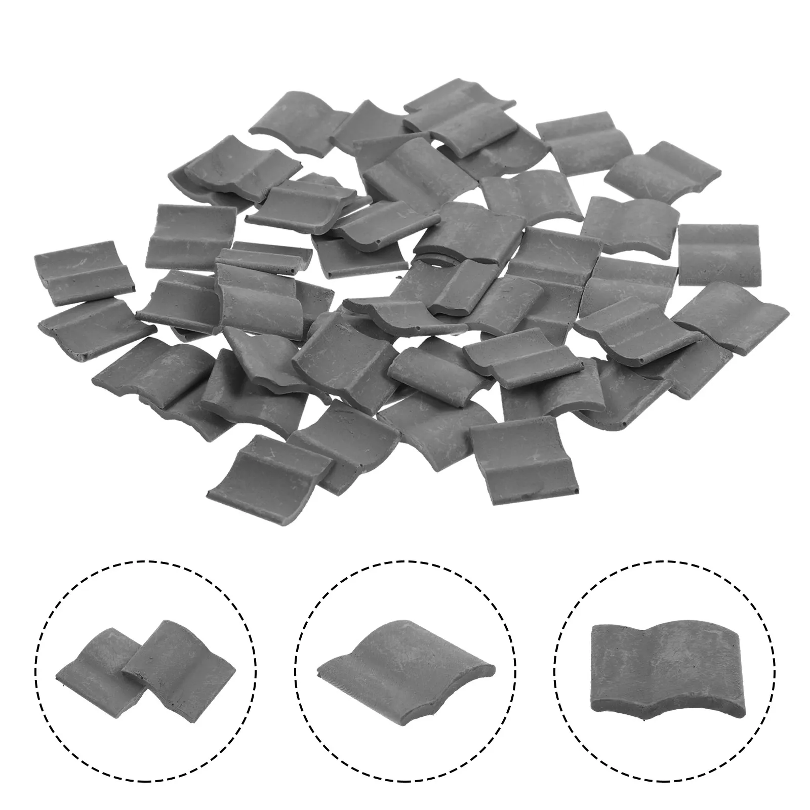 

50Pcs Simulated Roof Tiles Miniature Clay Roof Tiles for Train Layout Landscaping Sand Table Micro Landscape Decor DIY Mini