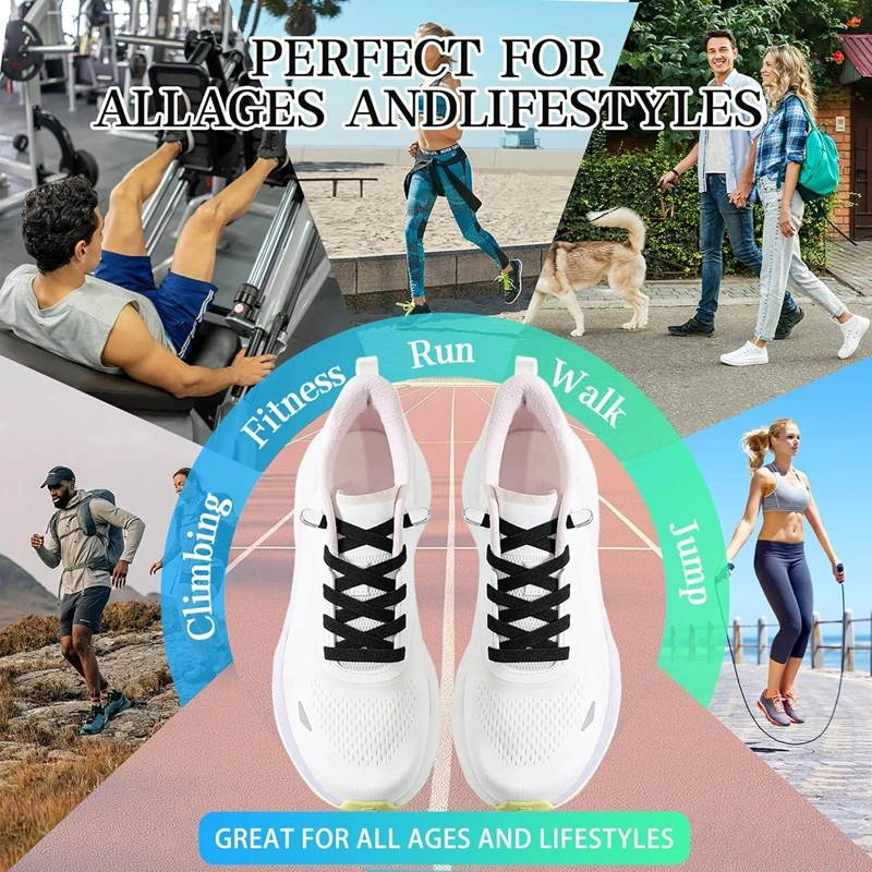 Elastische Schnürsenkel ohne Binden, bequeme Schnürsenkel, Einheitsgröße, schnelle Anbringung für Sneaker, Laufschuhe und Freizeitschuhe, bequem und strapazierfähig. – Detail 3