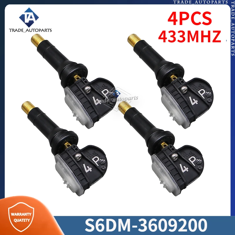 433MHZ TPMS Car Tire Pressure Monitor System Sensor 4PCS For 2018 BYD Qin Tang NEW Song MAX Yuan S6DM-3609200 S6DM3609200