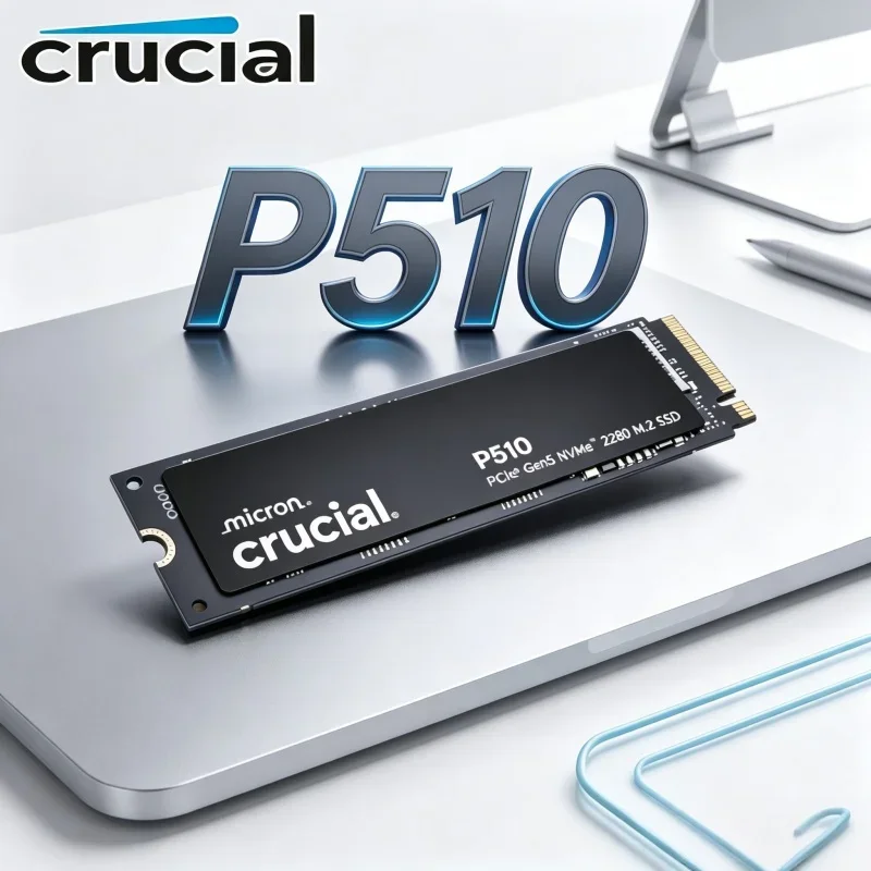 

High End Crucial P510 2TB M.2 2280 NVMe PCIe Gen5 SSD Less Power Consumption Fast Response Gaming Notebook Desktop Upgrade