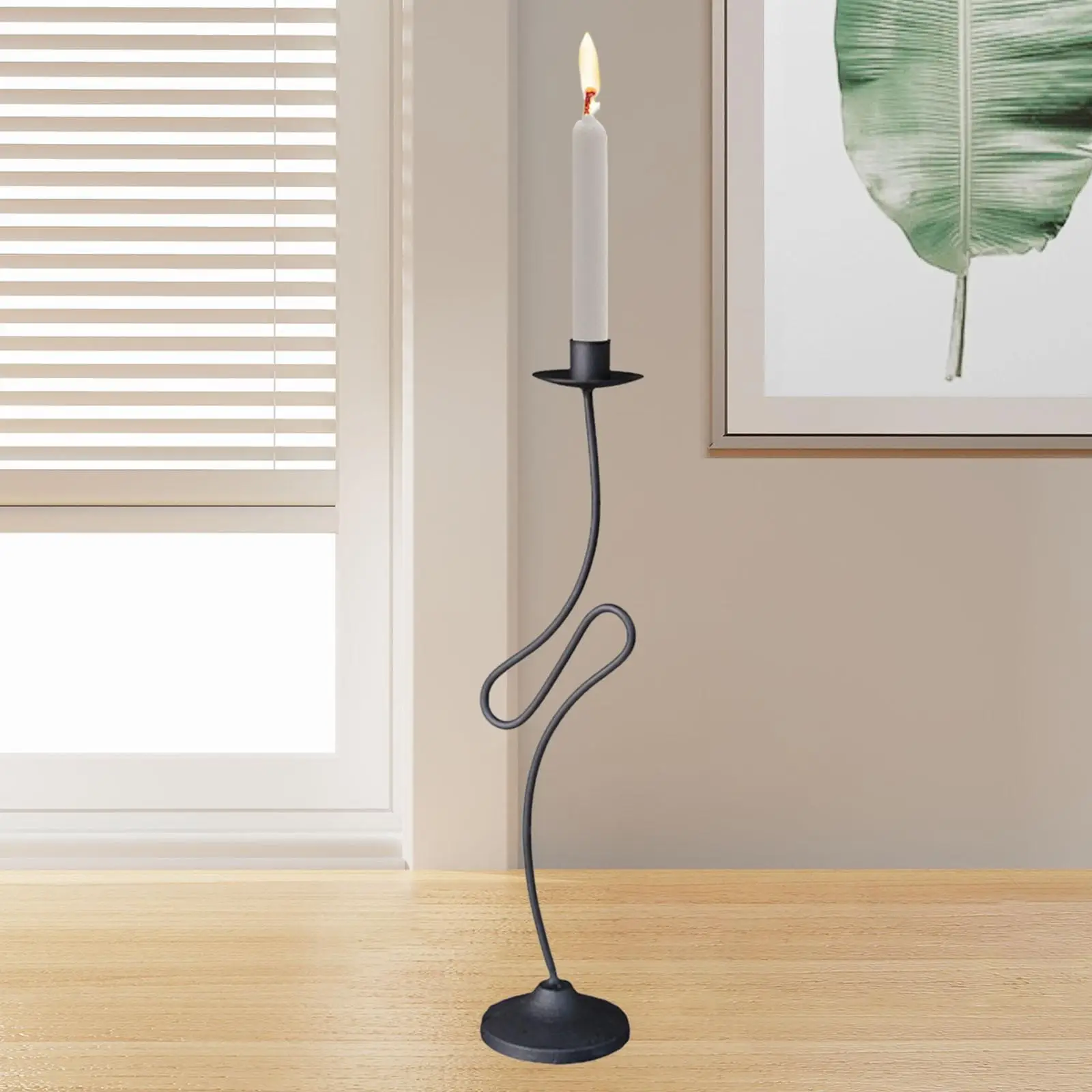 Smooth Iron Candlestick Holder Taper Candle Stand for Dining Room Decor Tall Vintage Candelabra Home Art Supplies Party Table
