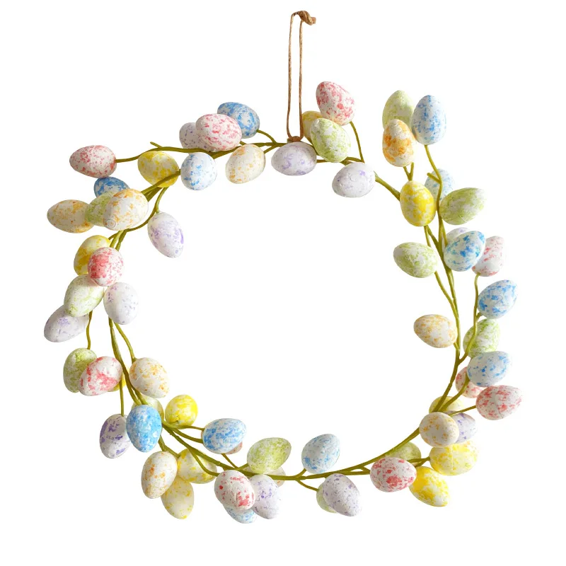 

Easter Spring Wreath Pastel Easter Eggs Wreath Easter Wreath for Front Door Easter Ornaments with Hangings Hook Gifts