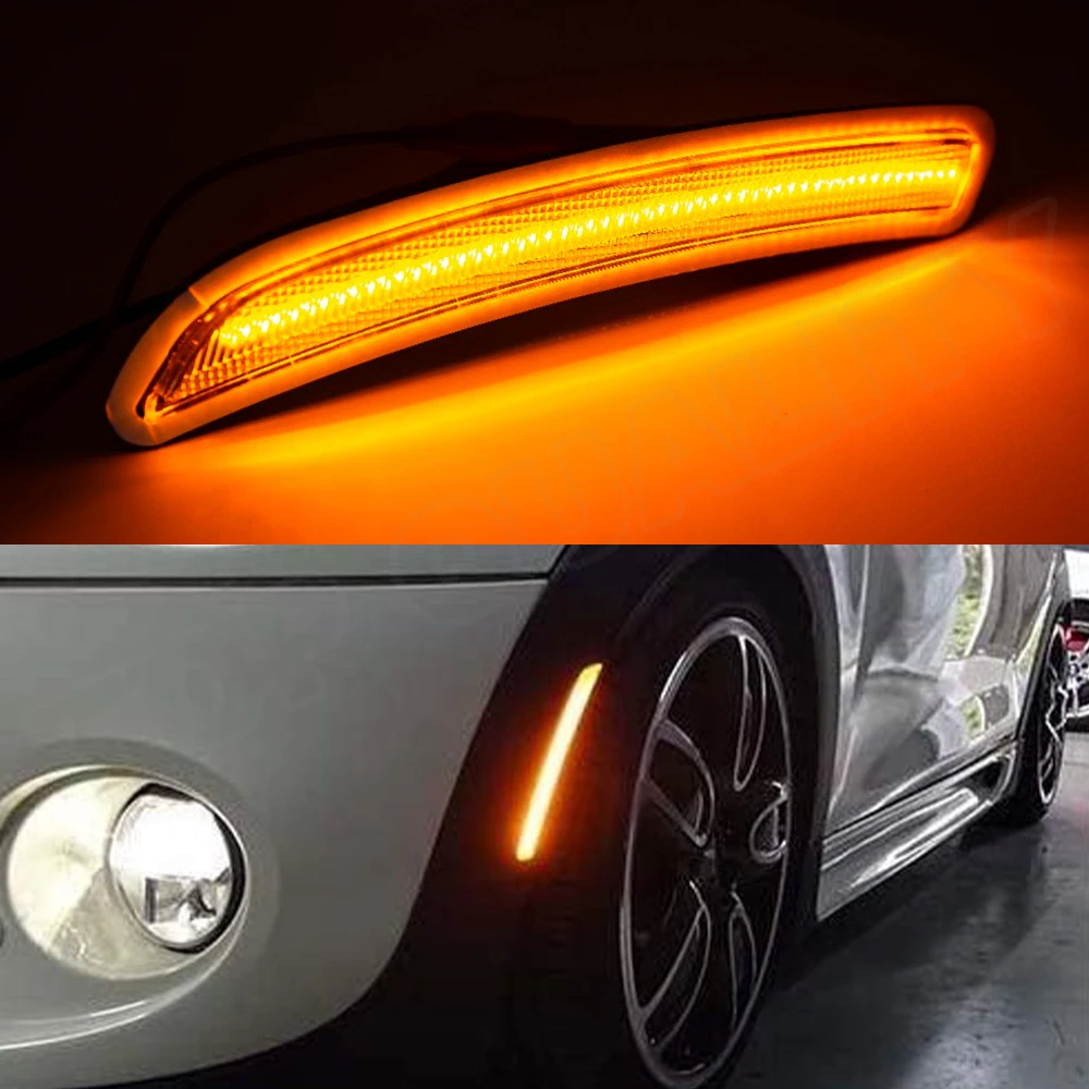 For Mini Cooper F55 F56 F57 2014 2015 2016 2017 2018 2019 4x Rear/Front Fender LED Side Marker Light Turn Signal Lamp