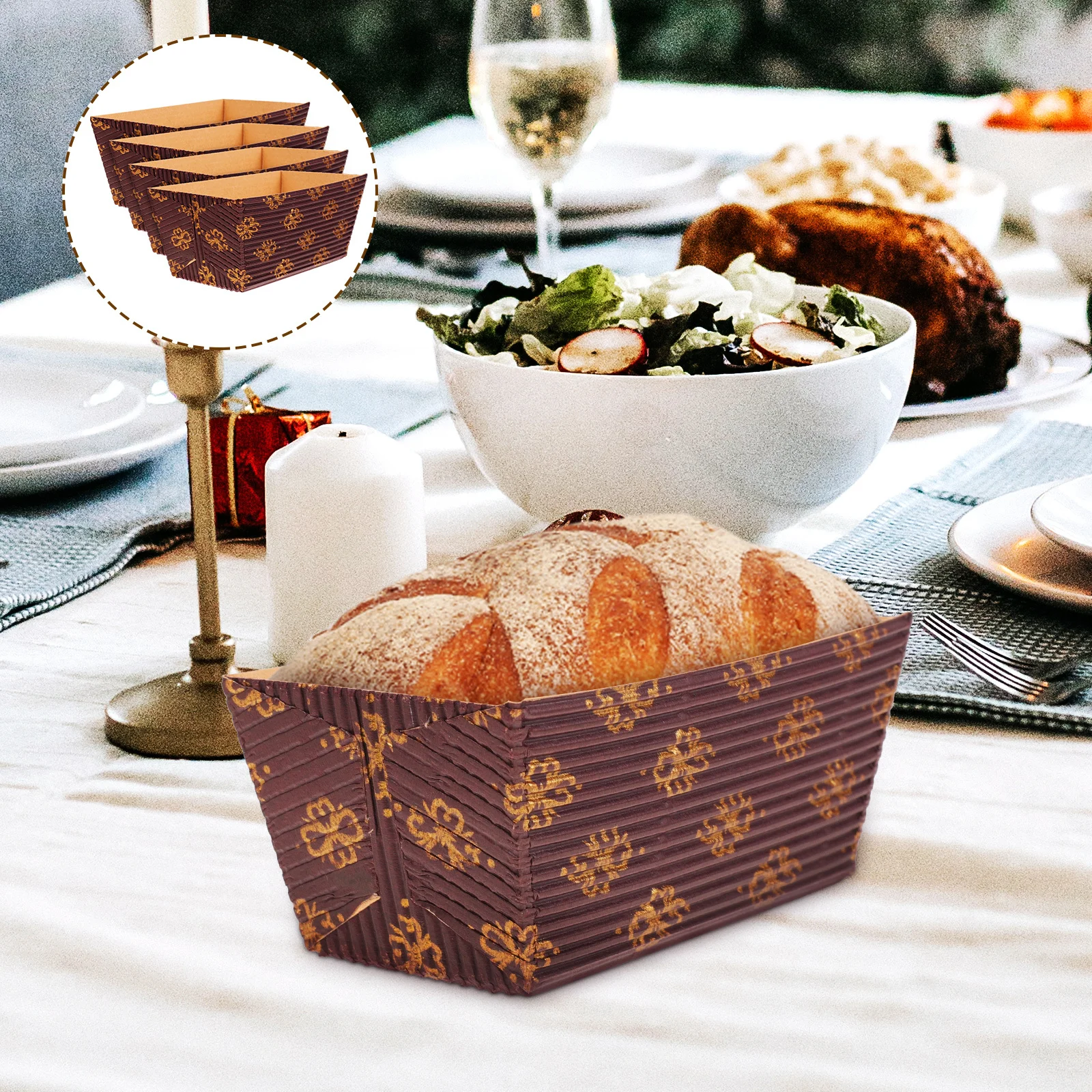 

25Pcs Paper Loaf Pans Safe Disposable Cake Paper Cups Rectangular Baking Molds for Shower Party Cake Liners
