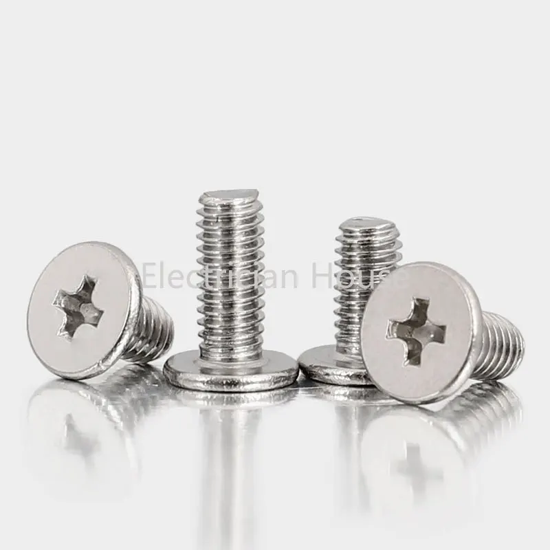 Tornillo de cabeza de oblea plana superbaja ultrafina, Perno cruzado de acero inoxidable Phillips CM, M1.4, M1.6, M2, M2.5, M3, M4, M5, M6, M8, 10