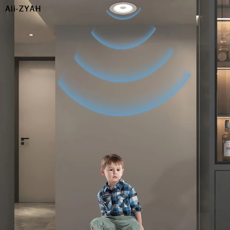 

【AH】Светодиодный потолочный светильник с датчиком движения 220В, 5Вт, 7Вт, 9Вт, холодный белый, для коридоров, лестниц, складов