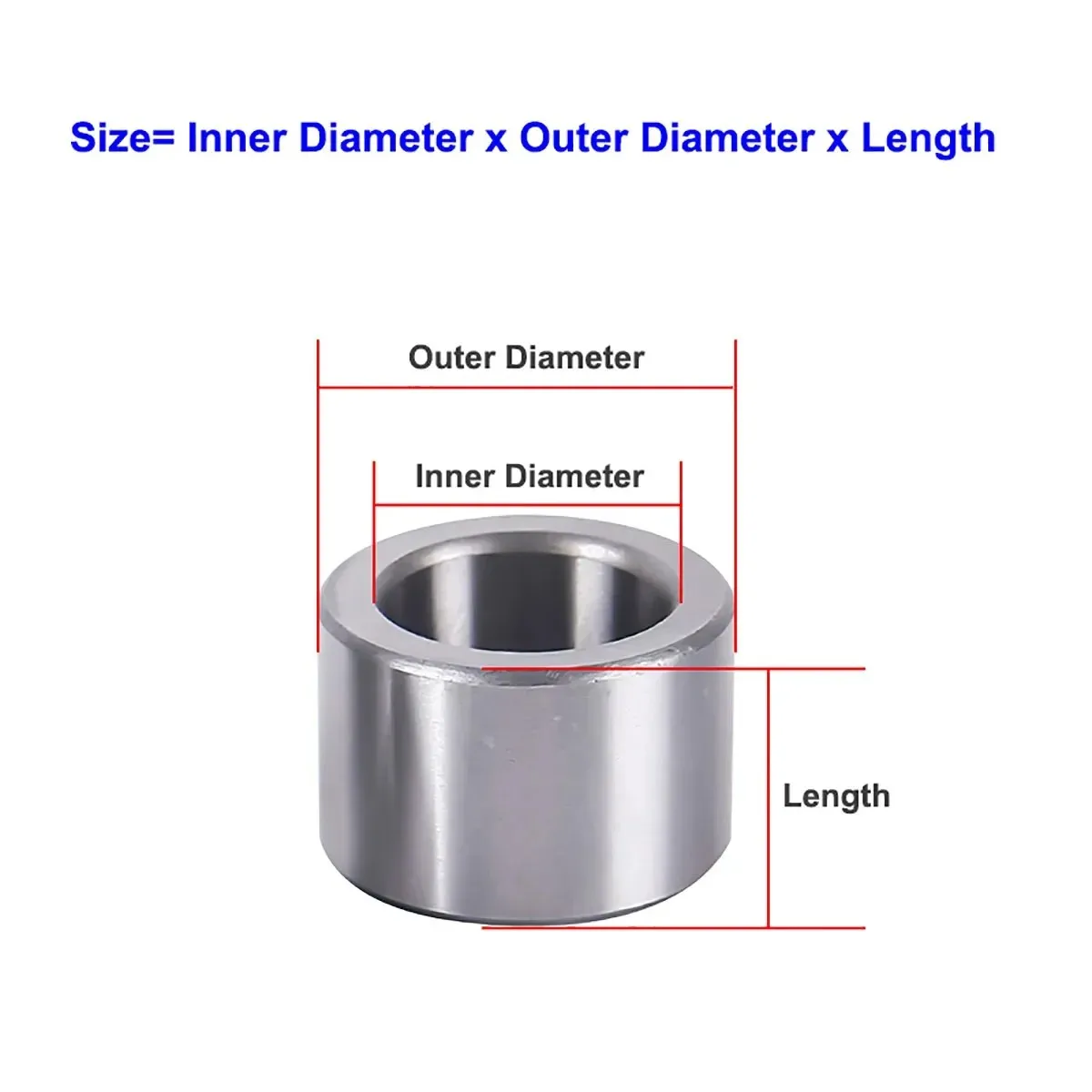 ลูกปืน 2P เหล็ก เส้นผ่านศูนย์กลางภายนอก 3/4/5/6/10 มม. ทนทานต่อการนำภายใน 5/6/7/8/9/10 มม. แขนสวมใส่ ไกด์เพลา แหวนด้านในแจ็คเก็ต