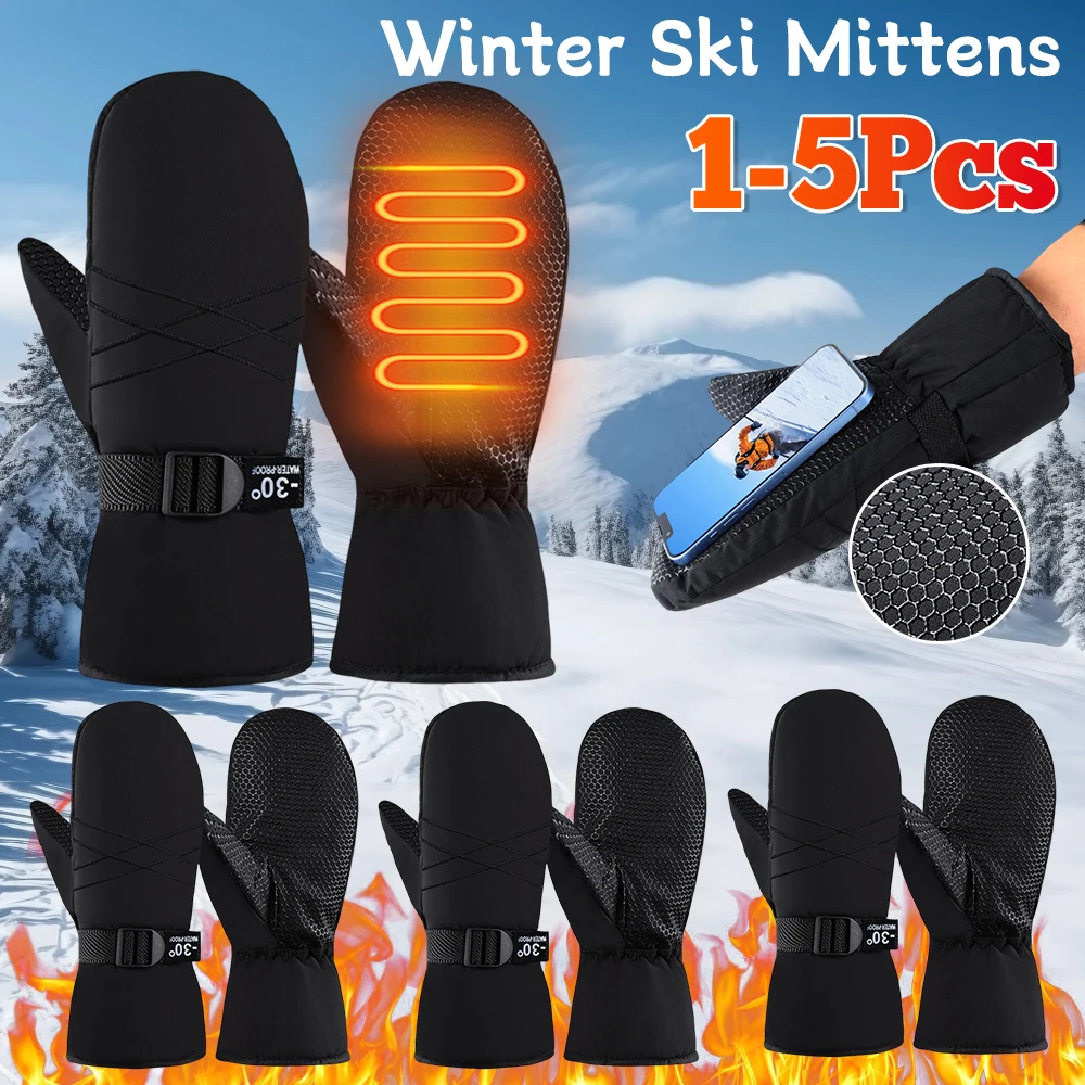 

Лыжные варежки, водонепроницаемые зимние перчатки, ветрозащитные велосипедные перчатки, термоперчатки для сноуборда, перчатки для холодной погоды для мужчин и женщин