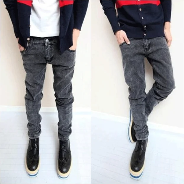 

Youthful Harlan Denim Jeans Men's Slim Fit Elastic Autumn New Style Long Pants Trendy mid Waist Zipper Pocket Classic Blue Jeans