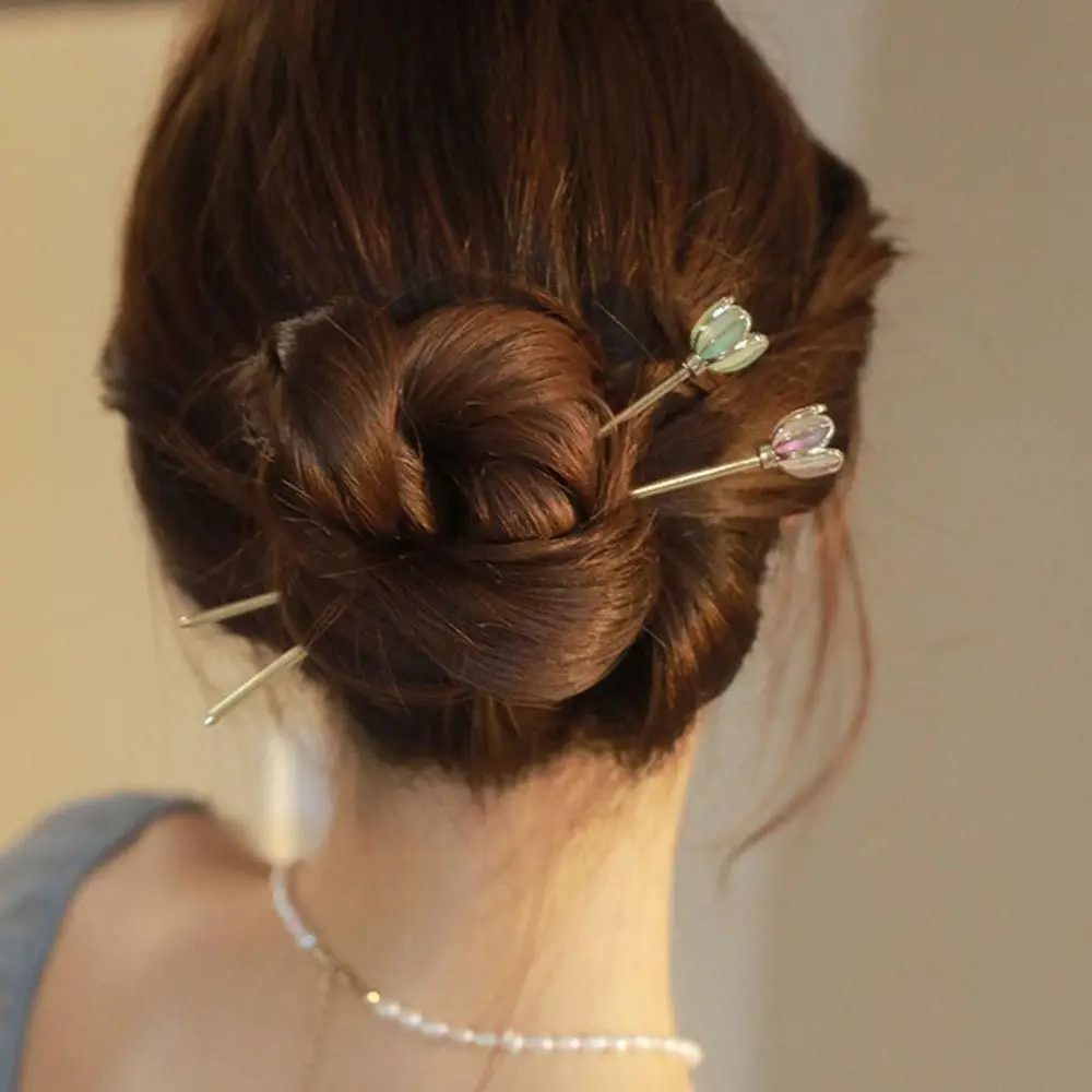 Elements Temperament Simplicity Lovely Modern Minimalist Hair Stick Tulip Hairpin Hanfu Hair Accessory Chinese Style Hair Fork