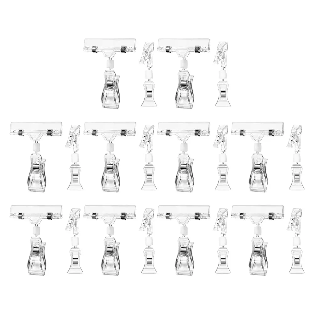 

20 Pcs Poster Display Clip Merchandise Sign Holders for Retail Tag Plastic Accessories Blank