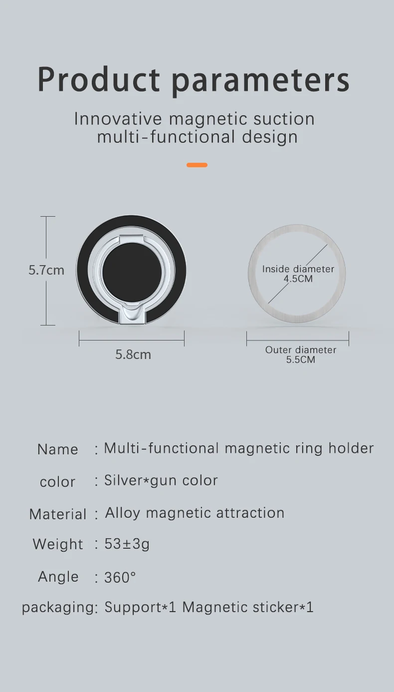 Für Magsafe Handy Griff Doppelseitige Magnetische Ring Telefon Halter Handys Ständer Telefon Zubehör Unterstützung Telefon Grip Tok – Detail 21