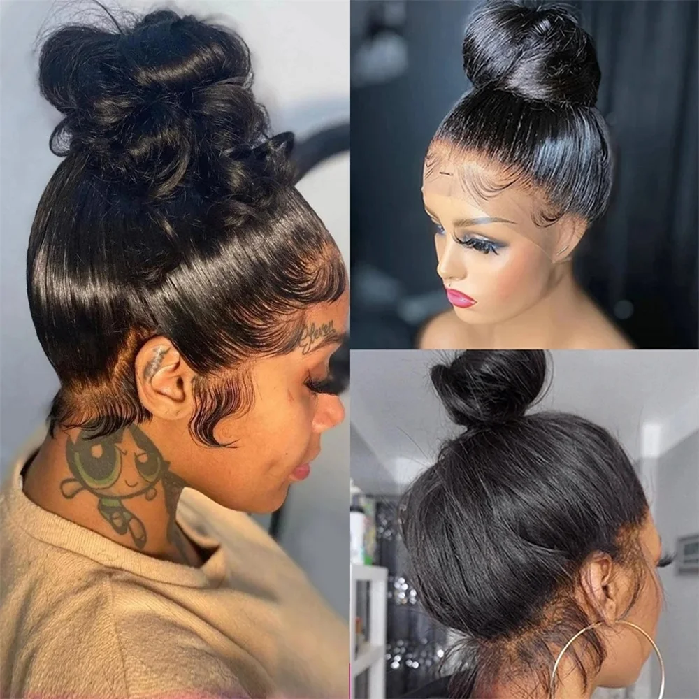 

30 38 Inch Straight Lace Front Wigs Human Hair Brazilian Glueless 13x4 13x6 HD Lace Frontal Human Hair Wigs For Women Preplucked
