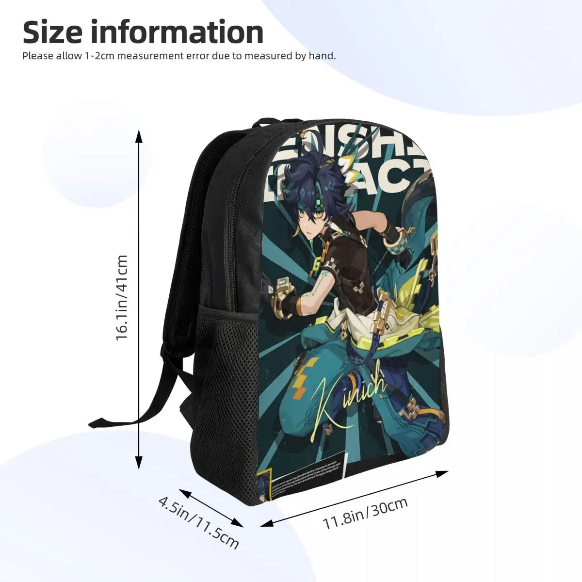 Kinich Sunblast Genshin Impact Student Backpack School Bag Hiking Travel Daypack for Boys Girls Fashion Bookbag Shoulder Bags