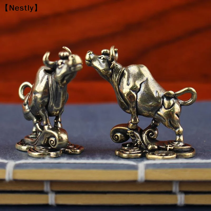 Bullfighting Retro Figure Home Decor Bullfighting Spirit Soaring Brass Wall Street Bullfighting Access Copper Bull Decor〔Nest〕