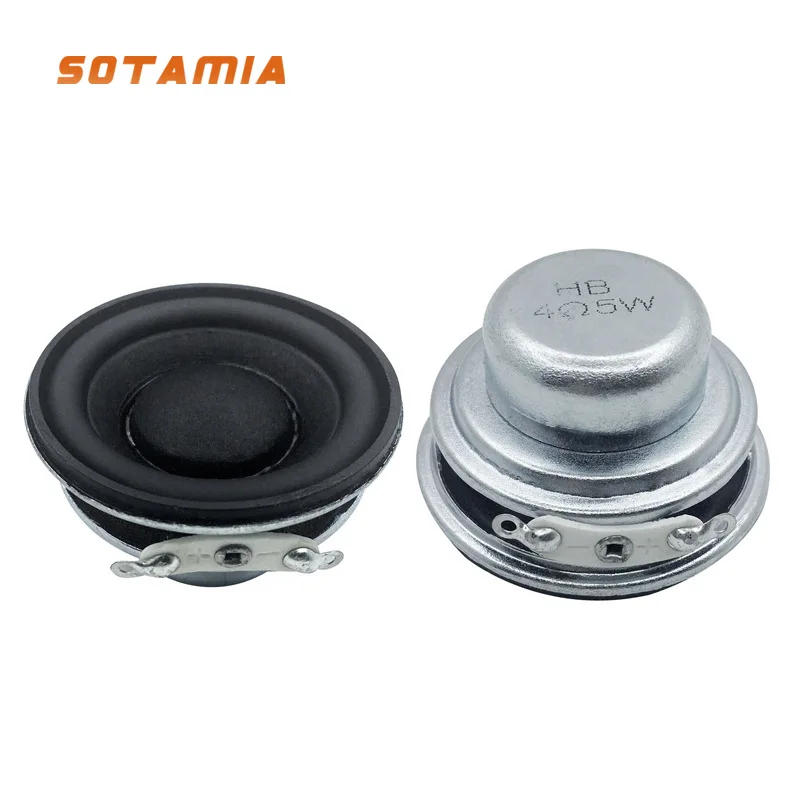 

SOTAMIA 2Pcs Mini Speakers 40MM 4 Ohm 5W Portable Full Range Audio Loudspeaker for Bluetooth Speaker Sound Music Home Theater