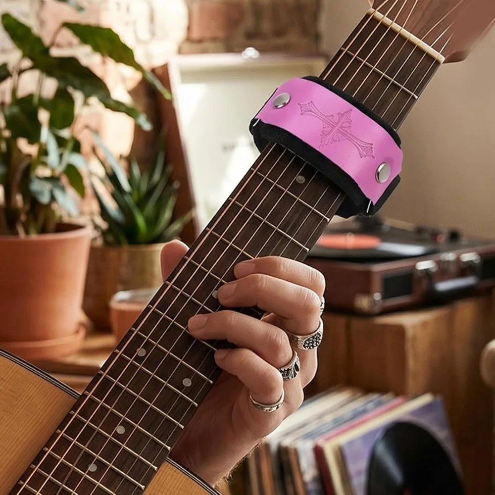 Purple Guitar String Muter Soft Nylon Noise Reducer Guitar Dampener Band Cross Easily Adjustable Fret String Muter