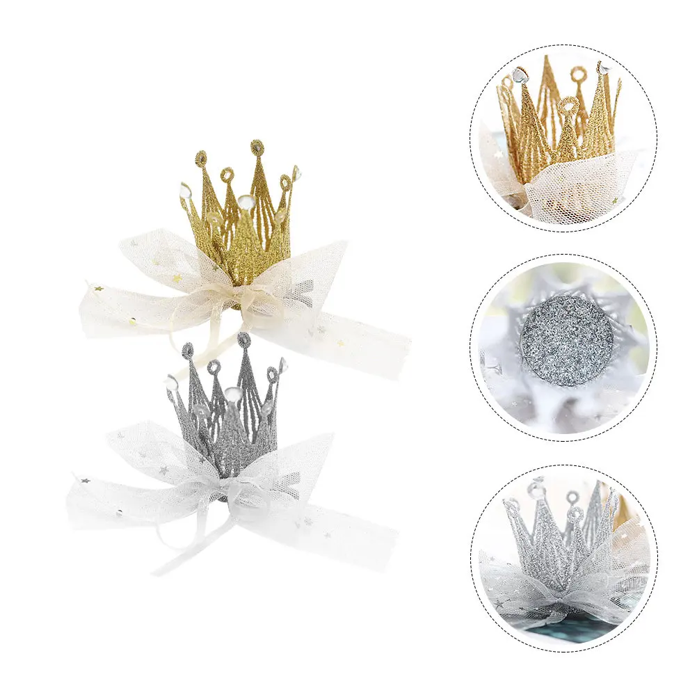 

2Pcs Children's Crown Hairpins Lace Up Girls Hair Clips Decorative Kids Hair Accessories Lovely Grip Secure Hold Daily Use
