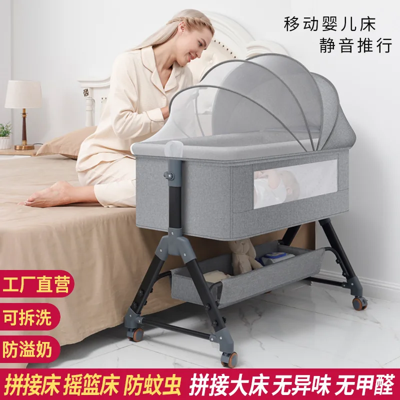 Großhandel Baby Neugeborenen Spleißen Queen-Bett Baby Kinder Wiege multifunktion ale mobile faltbare Camas Para Niños Kinder bett