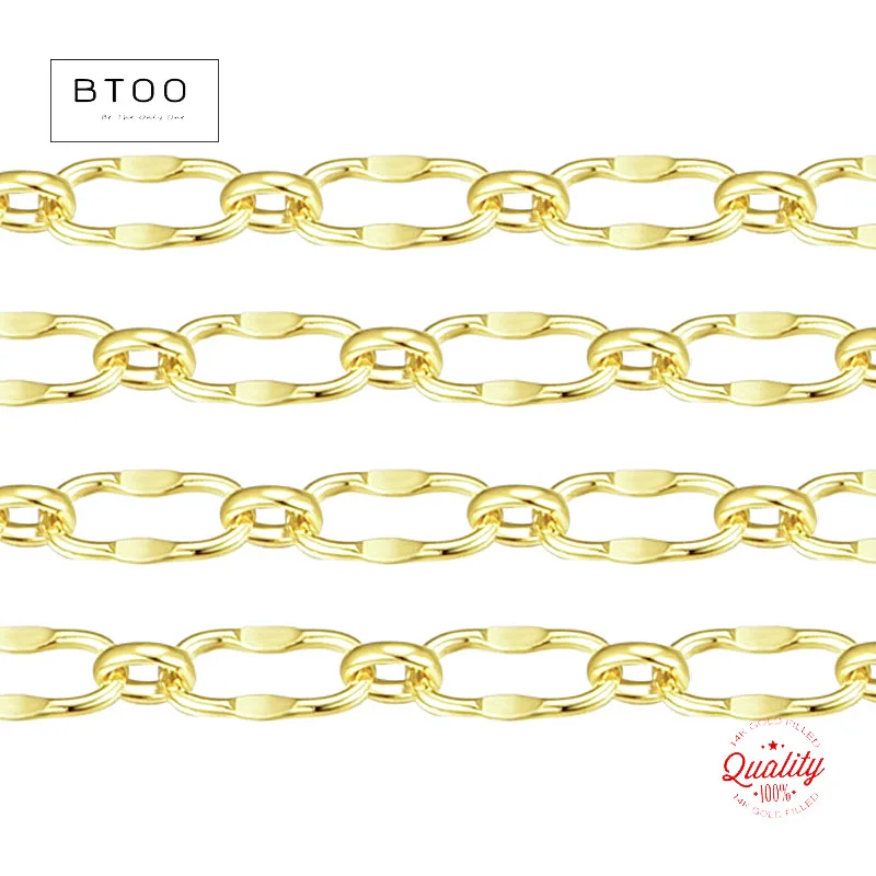 

14K Gold Filled Sequin Lace Chain, Lace Chain, Lip Chain 3.6MM Chain Necklace Diy Gold Jewelry Findings Unfinished chain